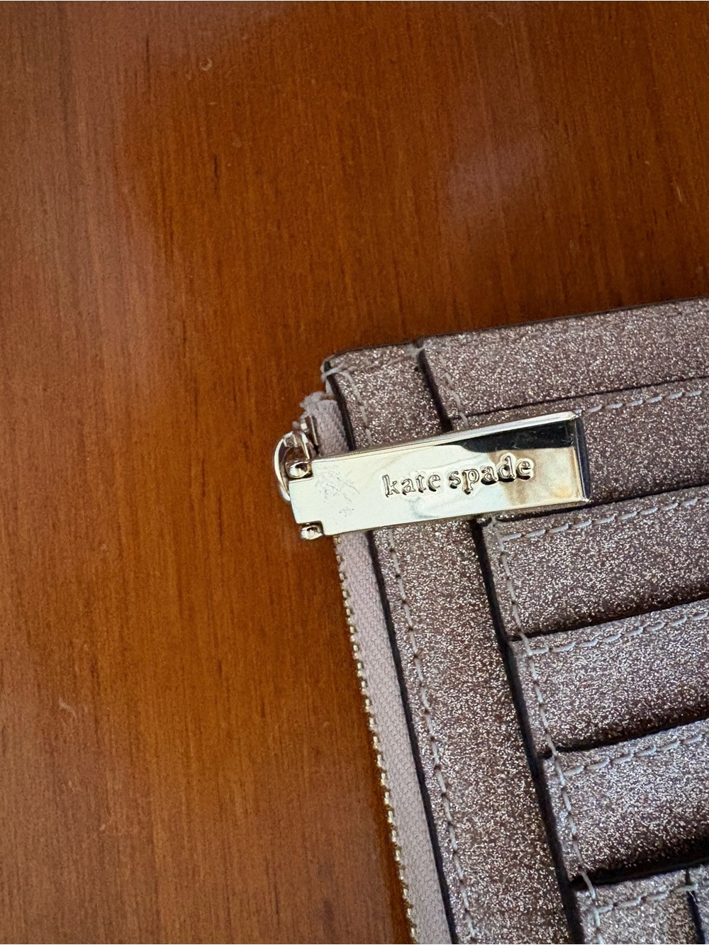 kate spade Pink Glitter Wallet - Rose Tone - Picture 3 of 5